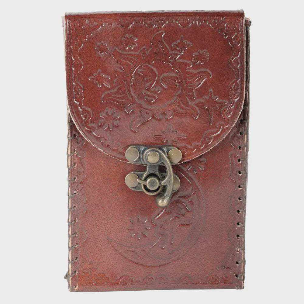 Sun Moon Tarot Card Leather Holder