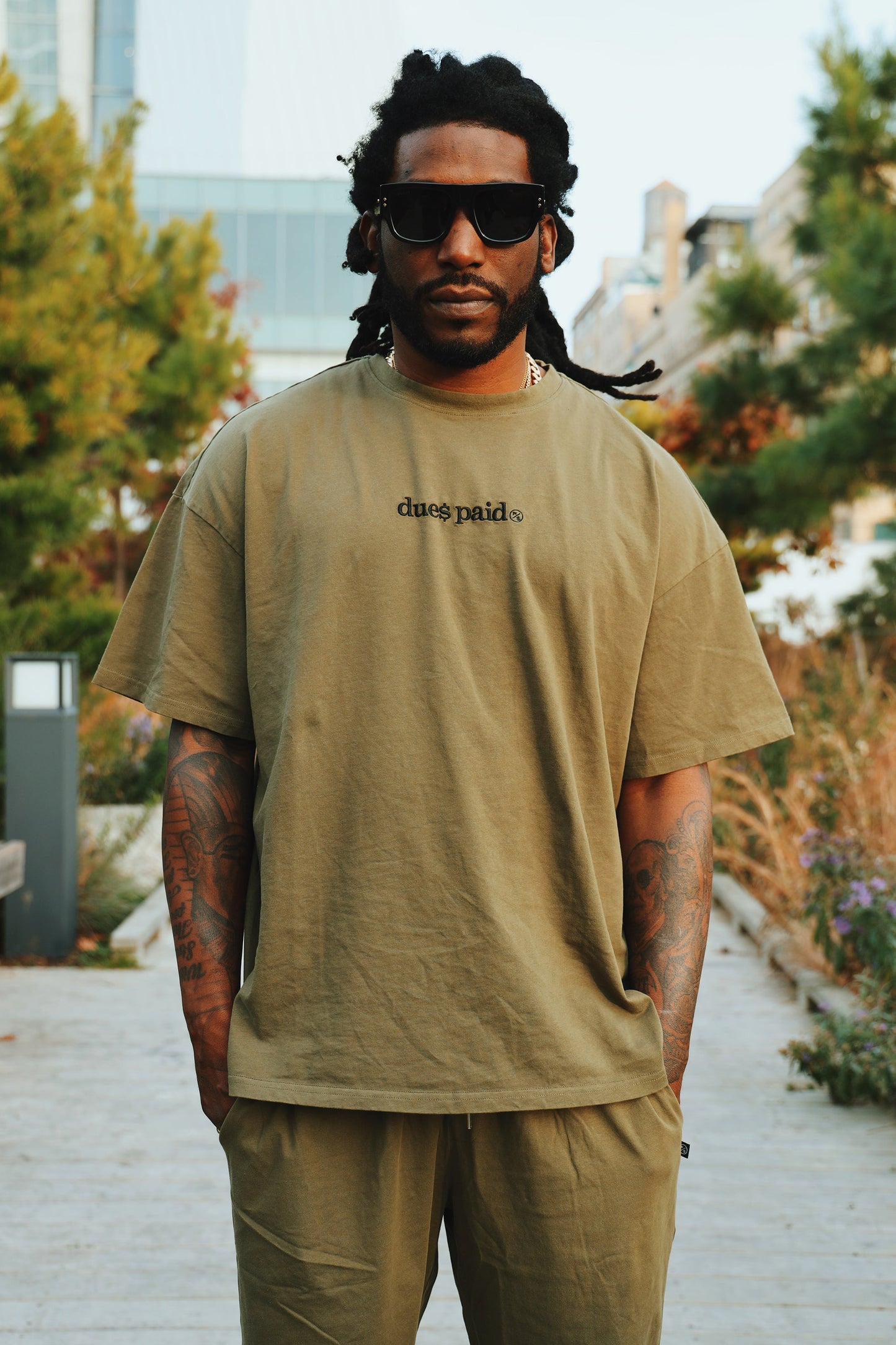 Dues Paid|Military Green Oversize Shirt