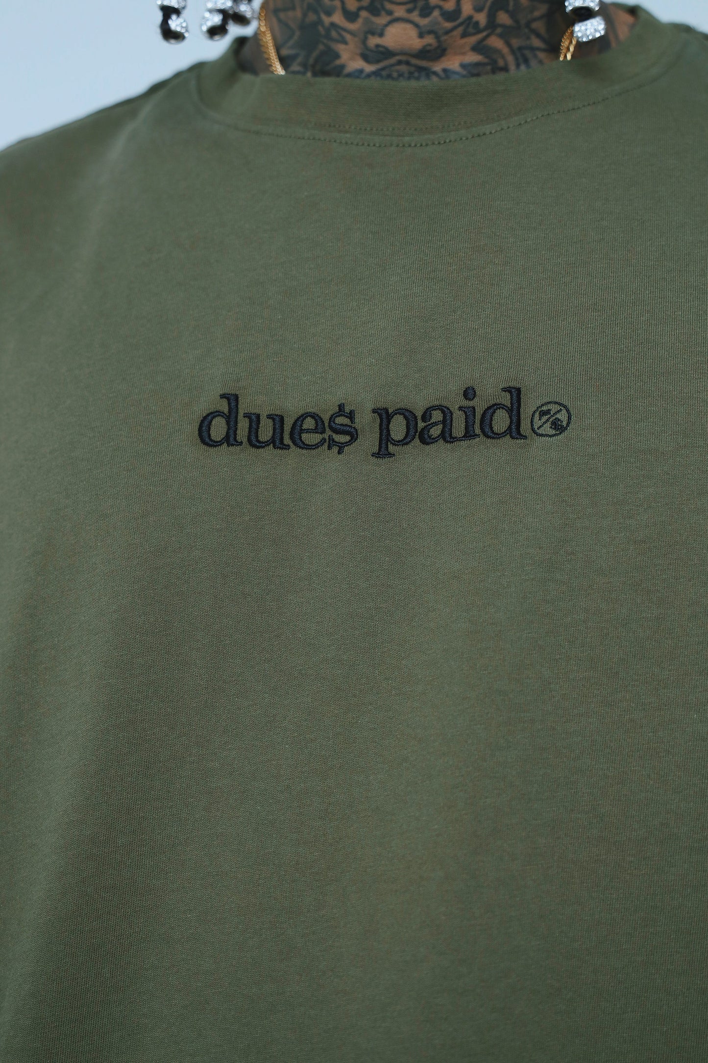 Dues Paid|Military Green Oversize Shirt