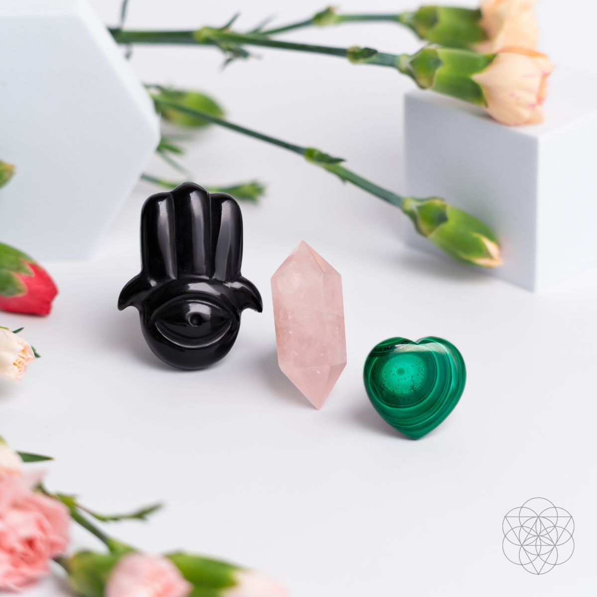 Hamsa Hand of Safe Travels | Aromatherapy Crystal Car Kit