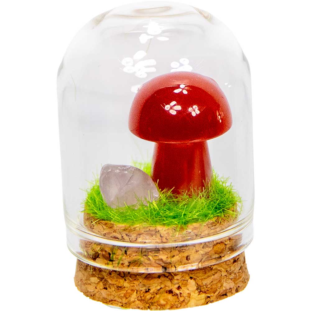 Gemstone Mini Mushroom Terrarium|Carnelian