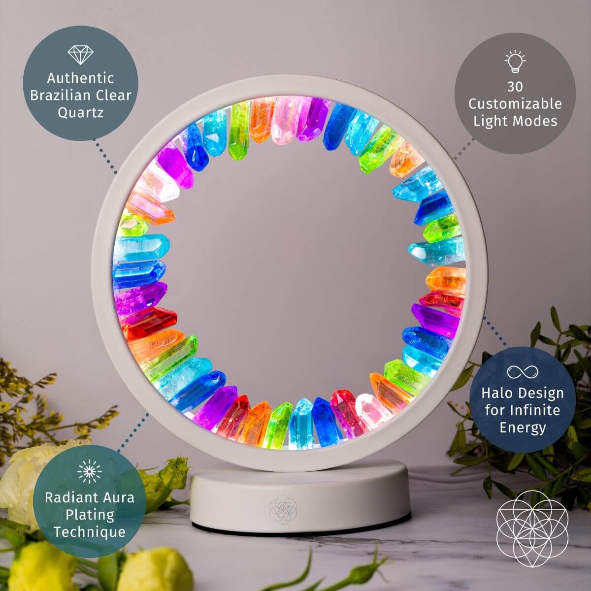 Rainbow After the Storm | Clear Quartz Lamp of Hope