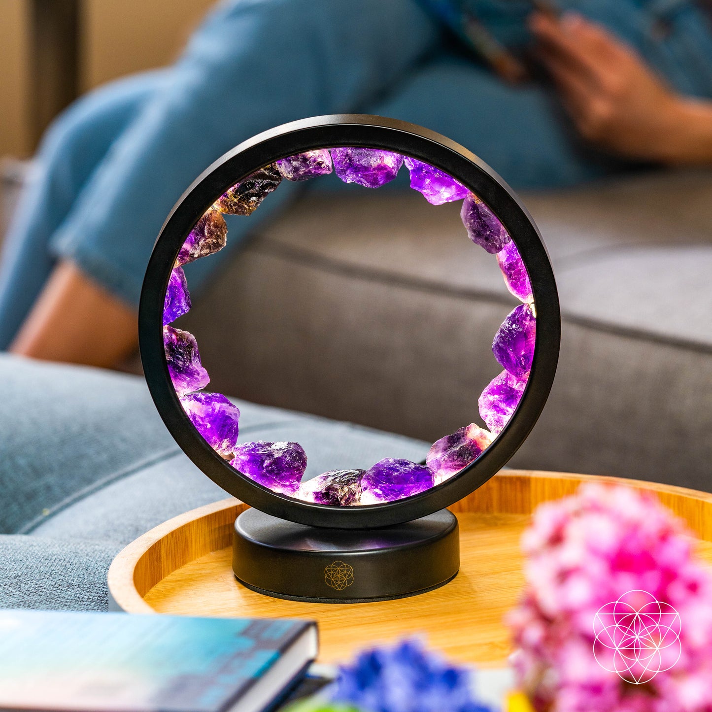 I Am At Peace | Spiritual Protection Amethyst Lamp
