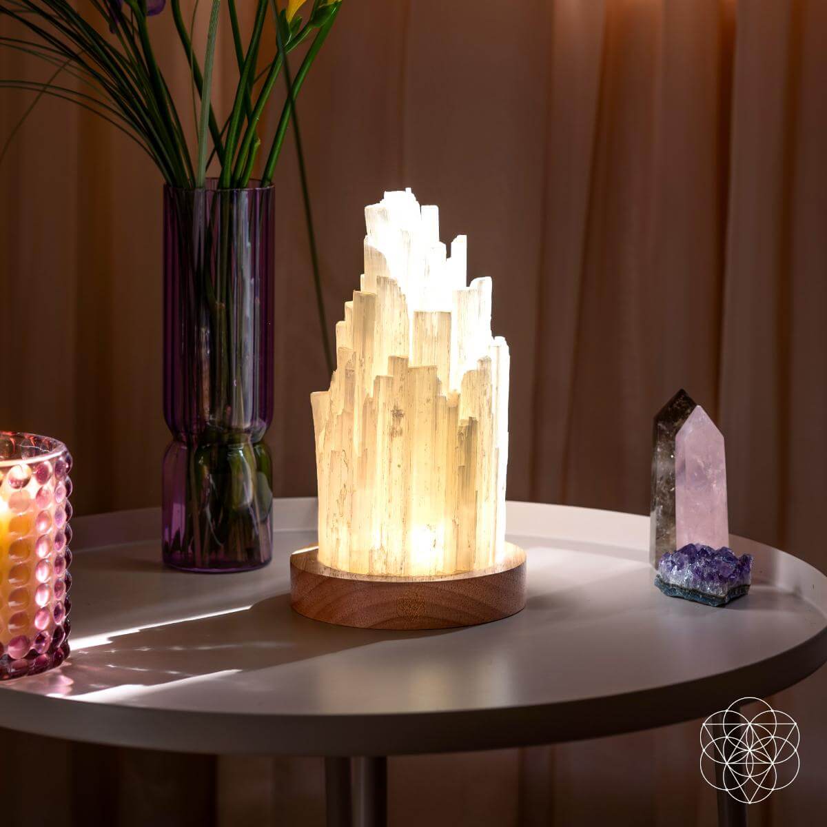The Cleanse All Selenite Lamp