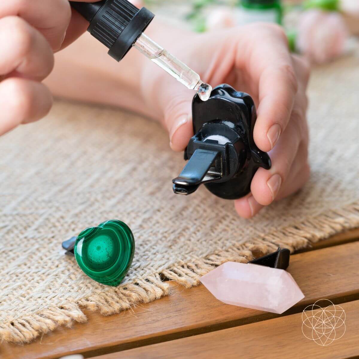 Hamsa Hand of Safe Travels | Aromatherapy Crystal Car Kit