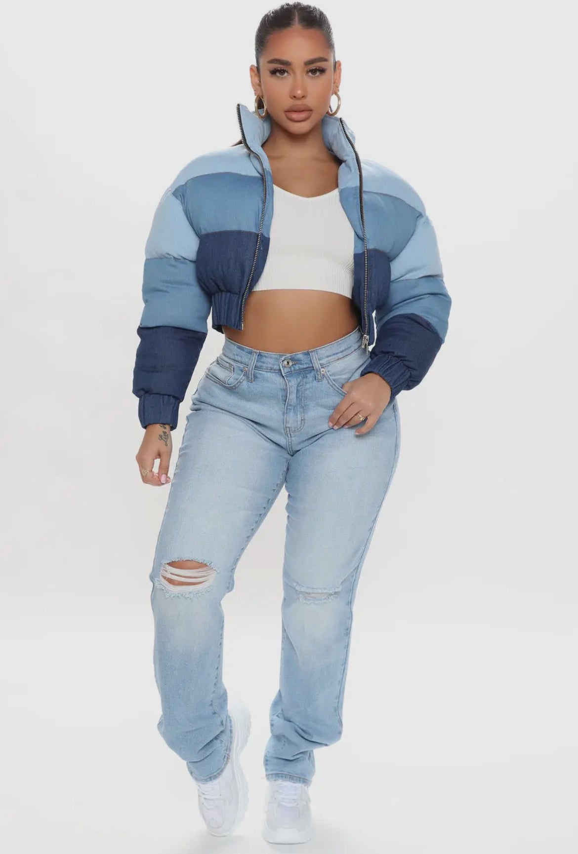 Third Eye Denim Puffer Jacket