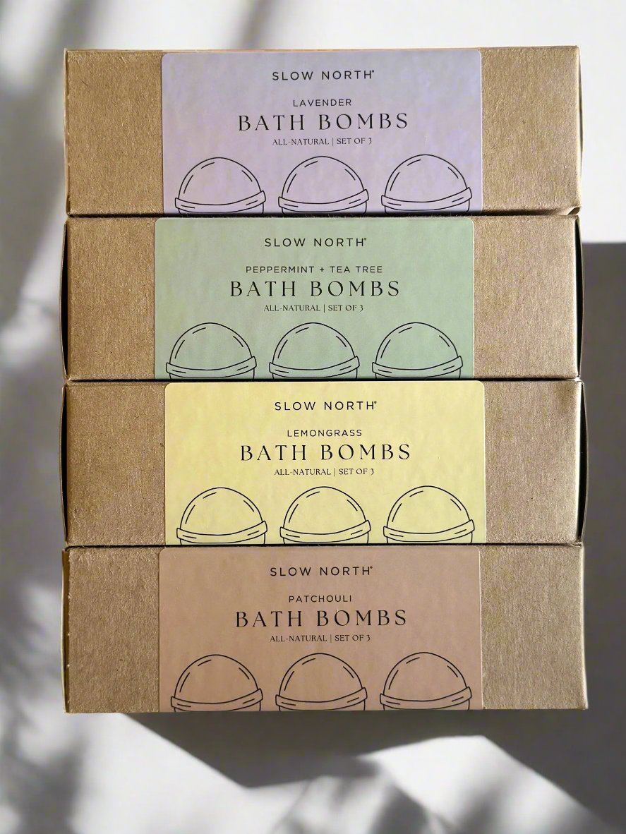 Natural Bath Bomb Set|Peppermint + Tea Tree (Set of 3)