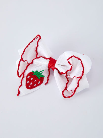Strawberry Embroidered Hairpin 4 Inches