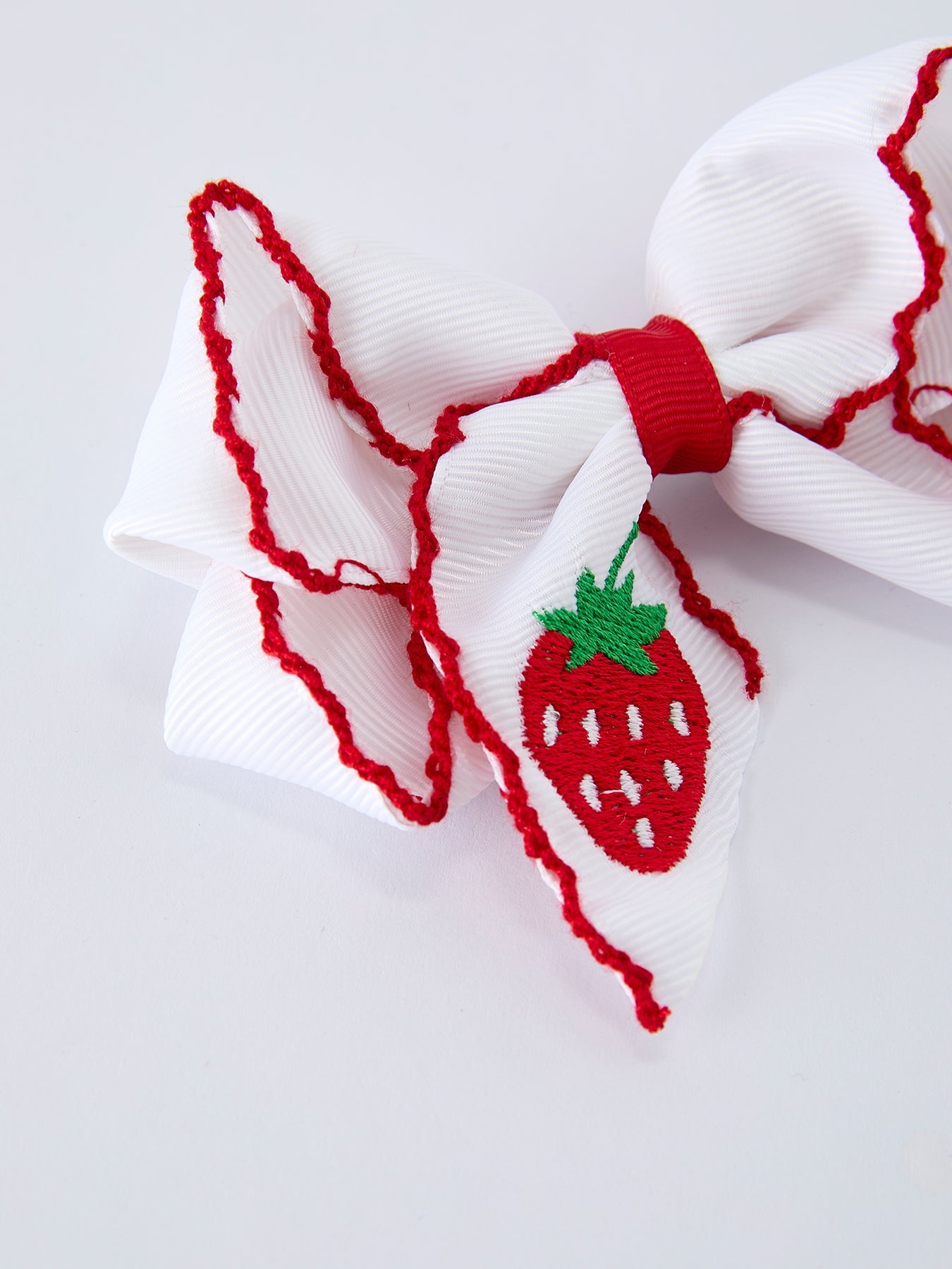 Strawberry Embroidered Hairpin 4 Inches