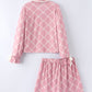 Mommy & me Autumn Check Bow Girls Lapel Pajamas