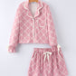 Mommy & me Autumn Check Bow Girls Lapel Pajamas