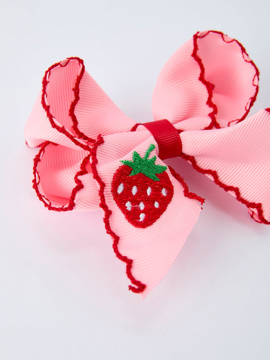 Strawberry Embroidered Hairpin 4 Inches