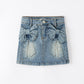 Denim Bow Girls Skirt