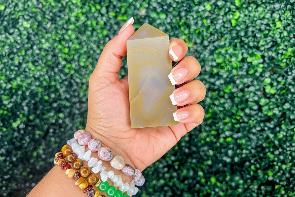 Druzy Agate Obelisk
