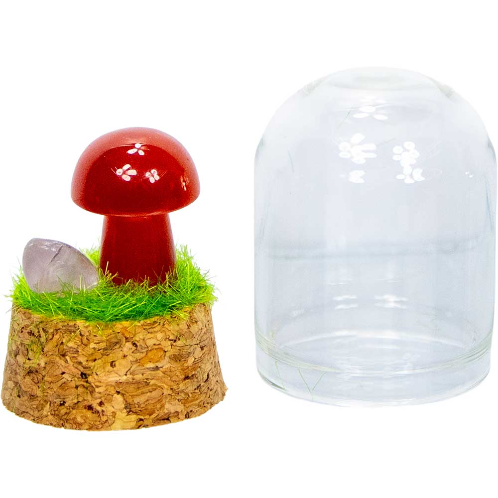 Gemstone Mini Mushroom Terrarium|Carnelian