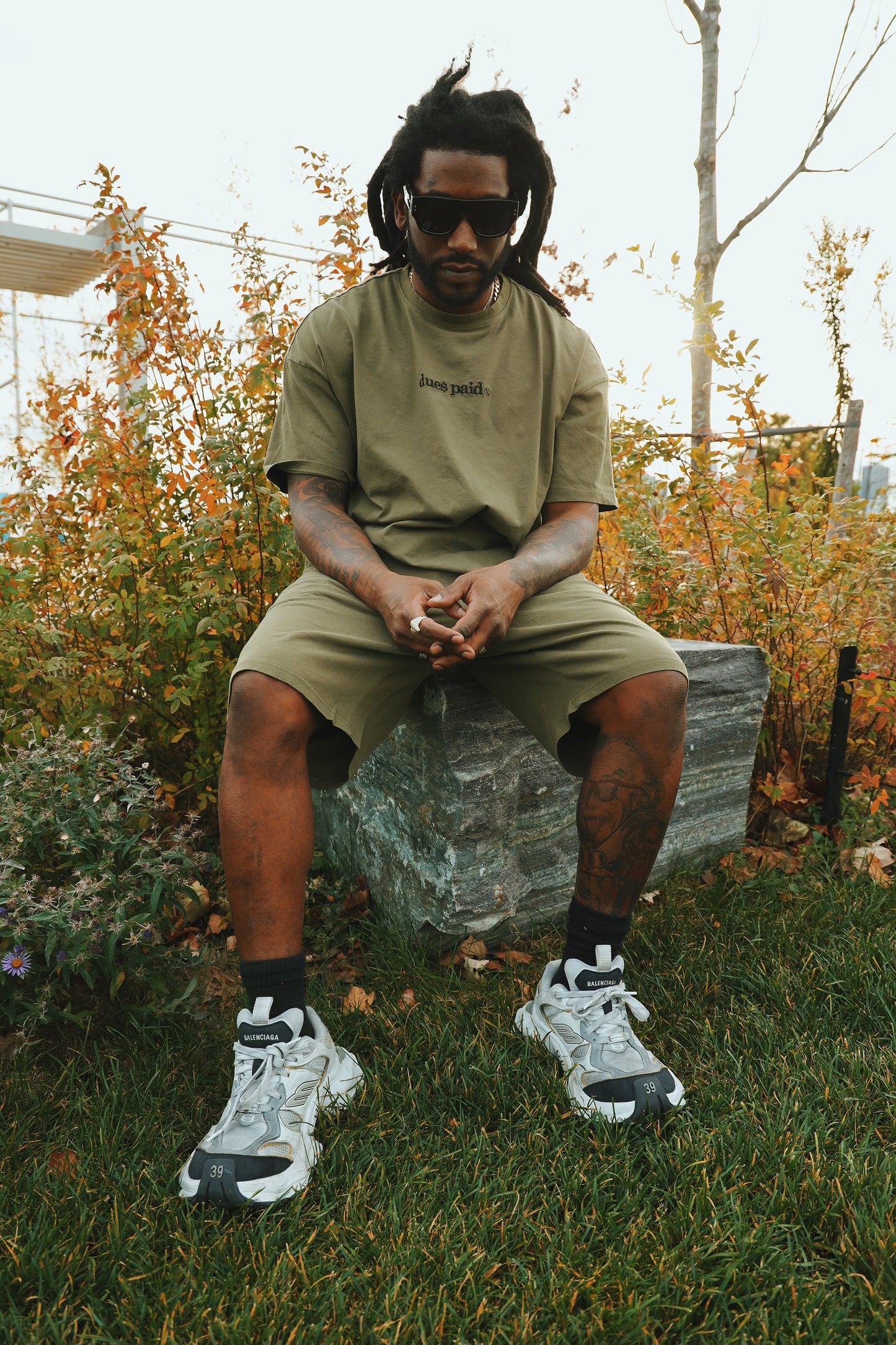 Dues Paid|Military Green Shorts