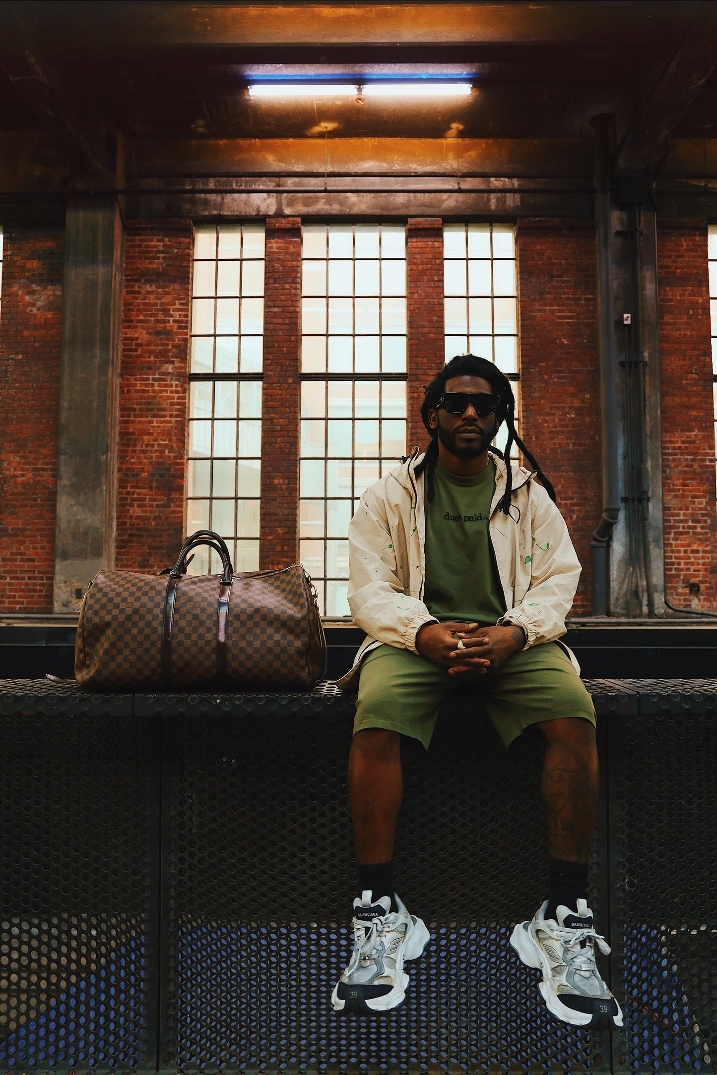 Dues Paid|Military Green Oversize Shirt
