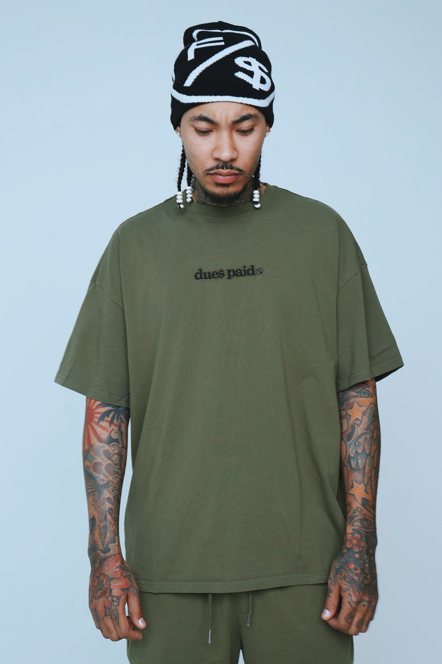 Dues Paid|Military Green Oversize Shirt