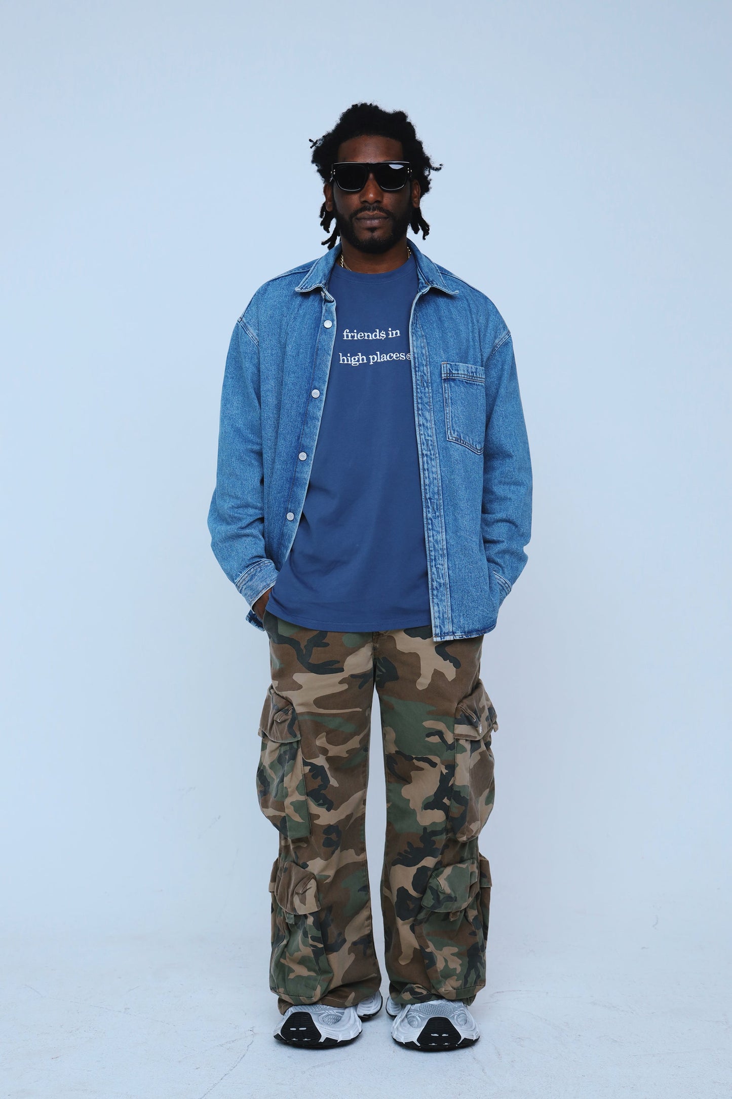 Friends In High Places|Navy Oversize Shirt