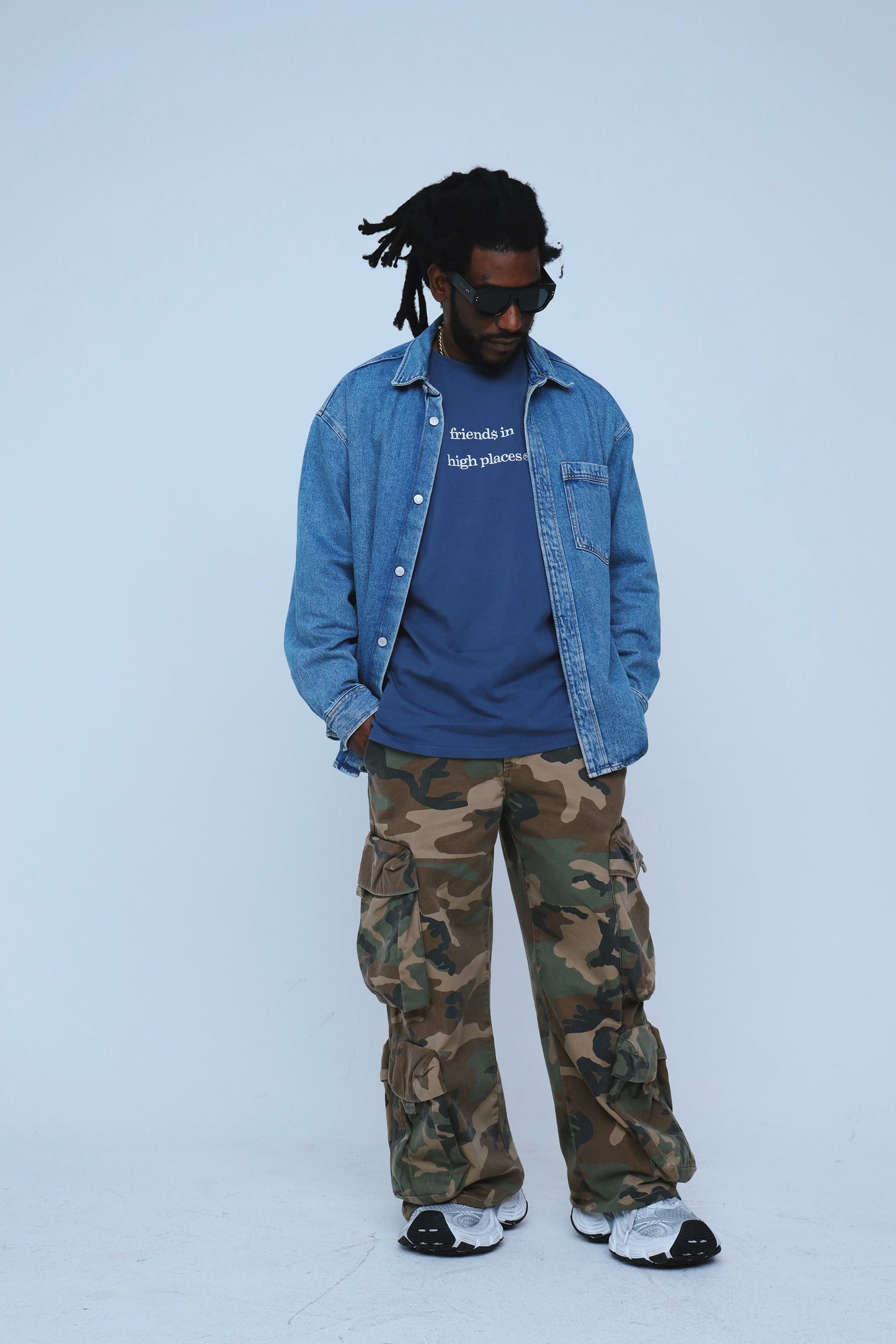 Friends In High Places|Navy Oversize Shirt