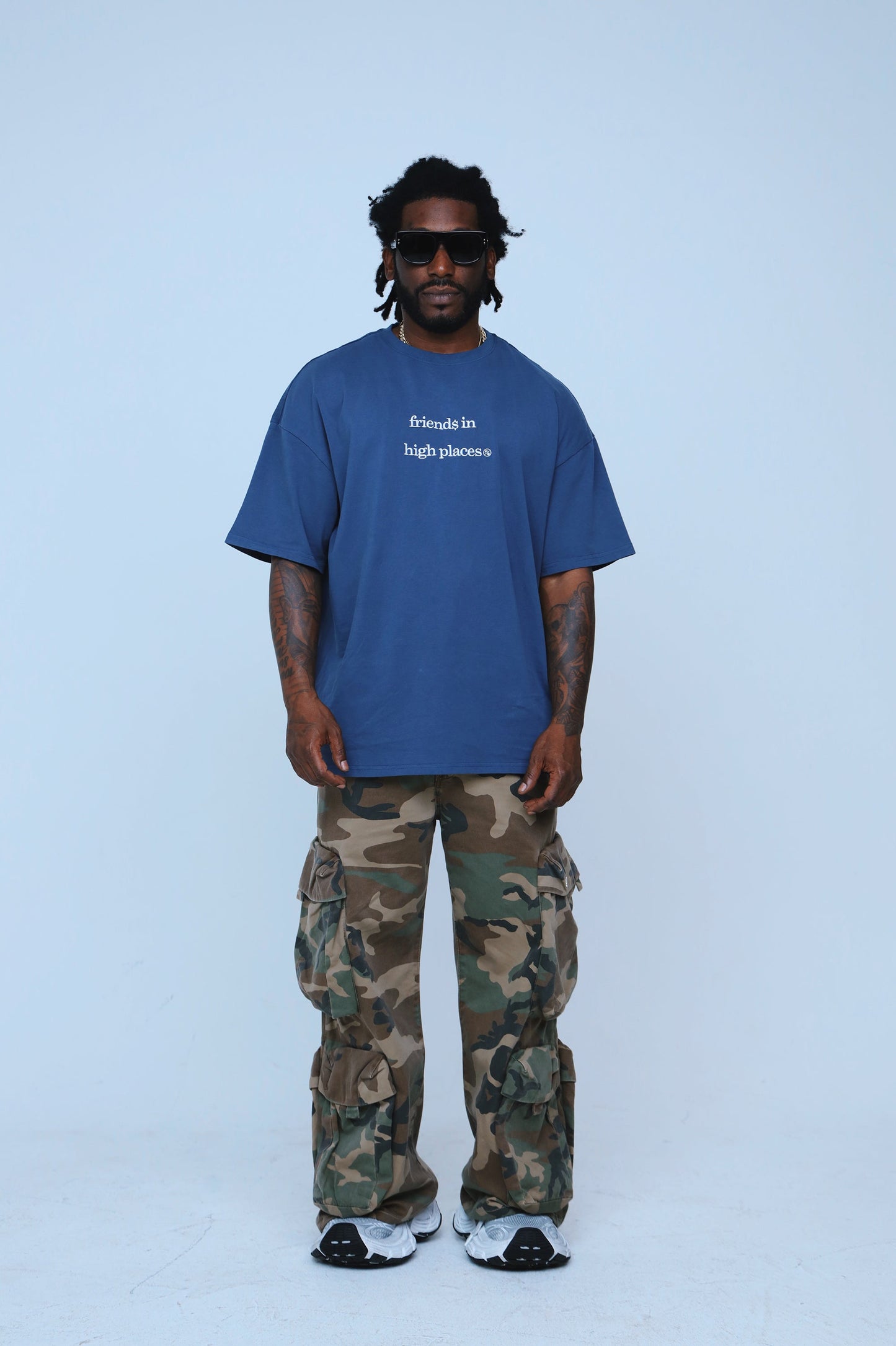 Friends In High Places|Navy Oversize Shirt