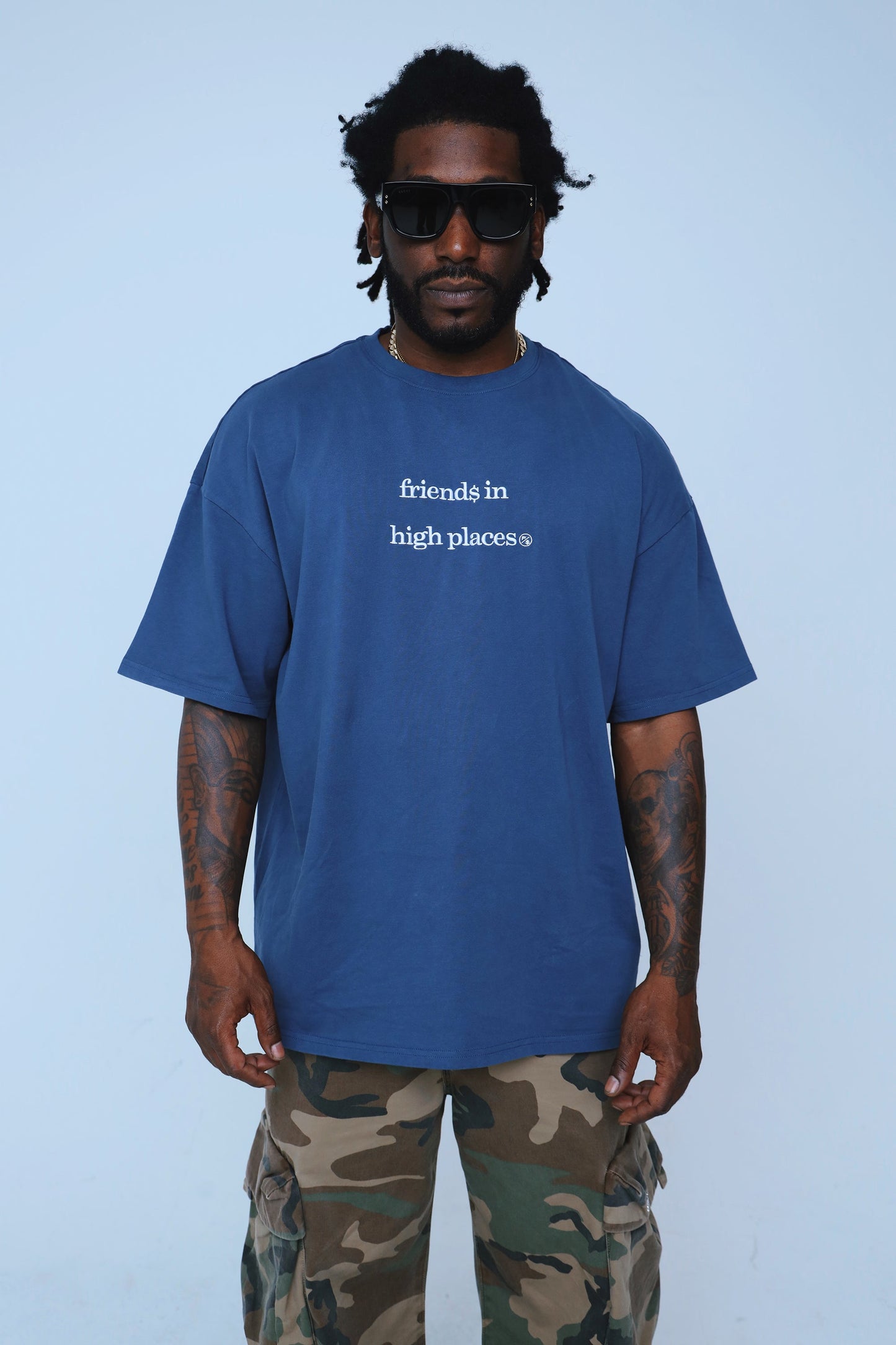 Friends In High Places|Navy Oversize Shirt
