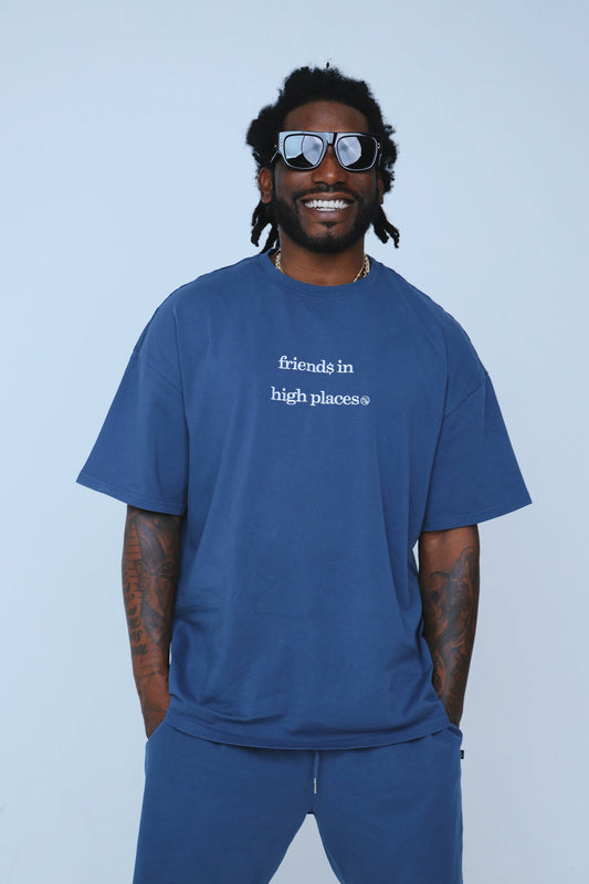 Friends In High Places|Navy Oversize Shirt