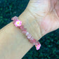 Strawberry Quartz Floral Charm Bracelet | Love + Joy Frequency