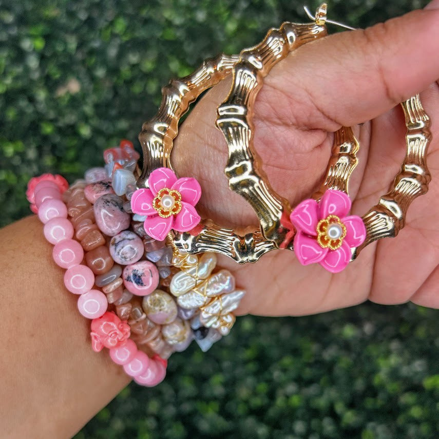 Pink Aura Hoops