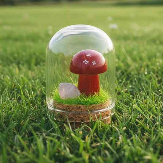 Gemstone Mini Mushroom Terrarium|Carnelian