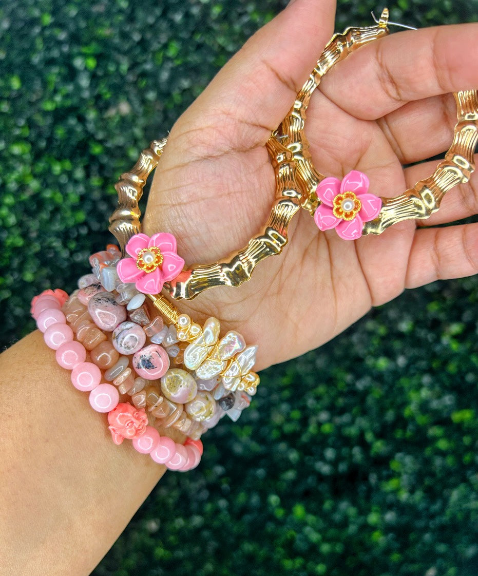 Pink Aura Hoops
