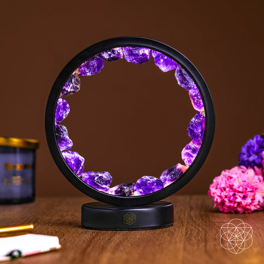 I Am At Peace | Spiritual Protection Amethyst Lamp