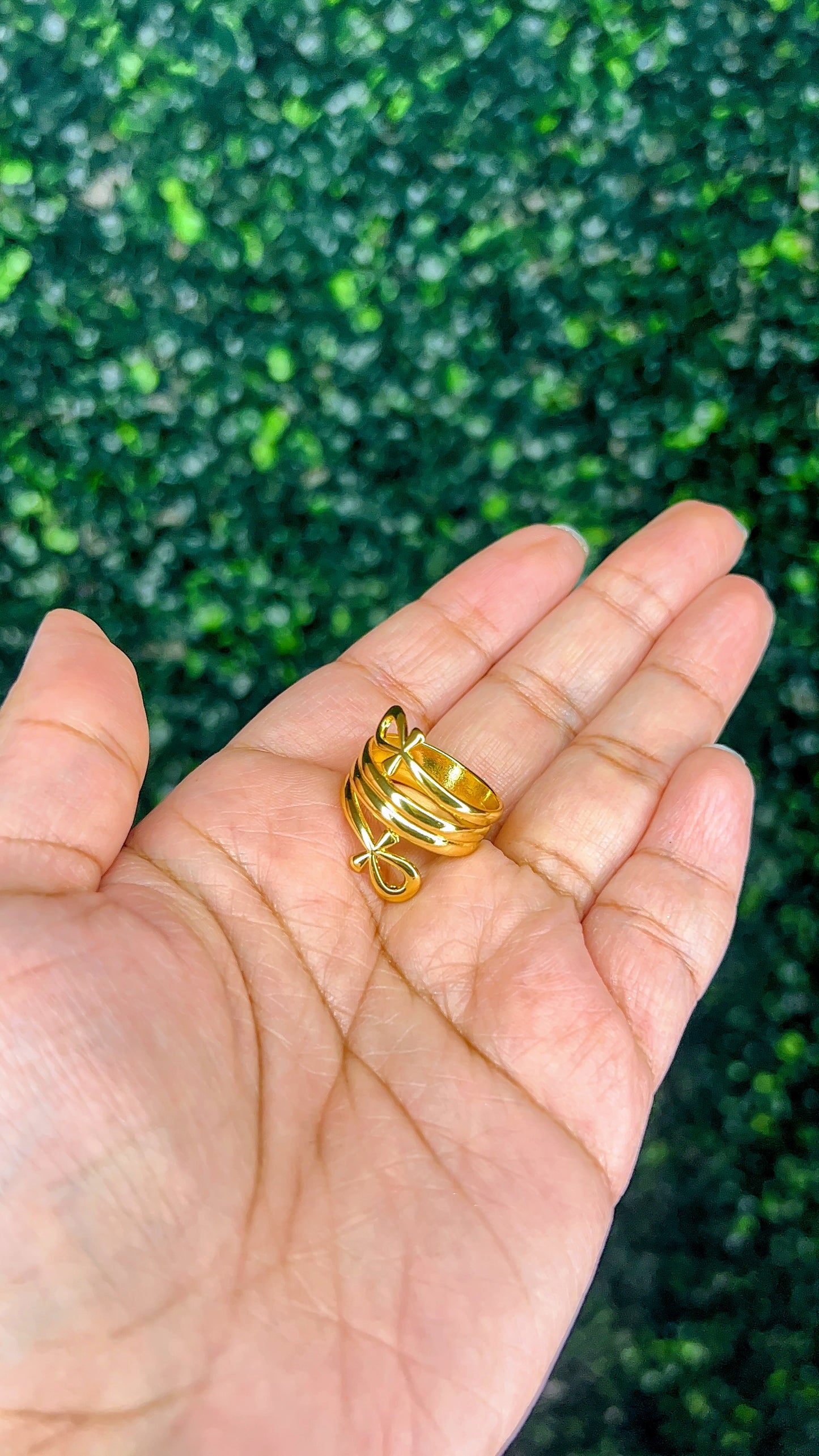 Golden Ankh Ring