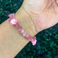 Strawberry Quartz Floral Charm Bracelet | Love + Joy Frequency