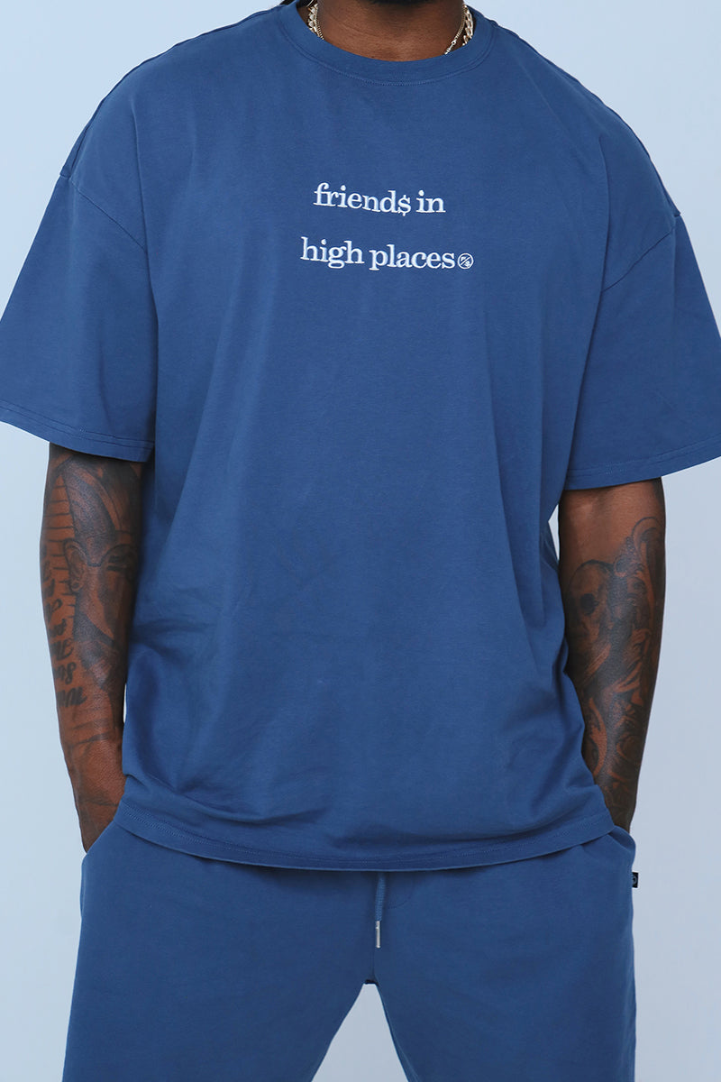 Friends In High Places|Navy Oversize Shirt