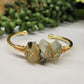 Prehnite Wire Wrapped Bangle Bracelet