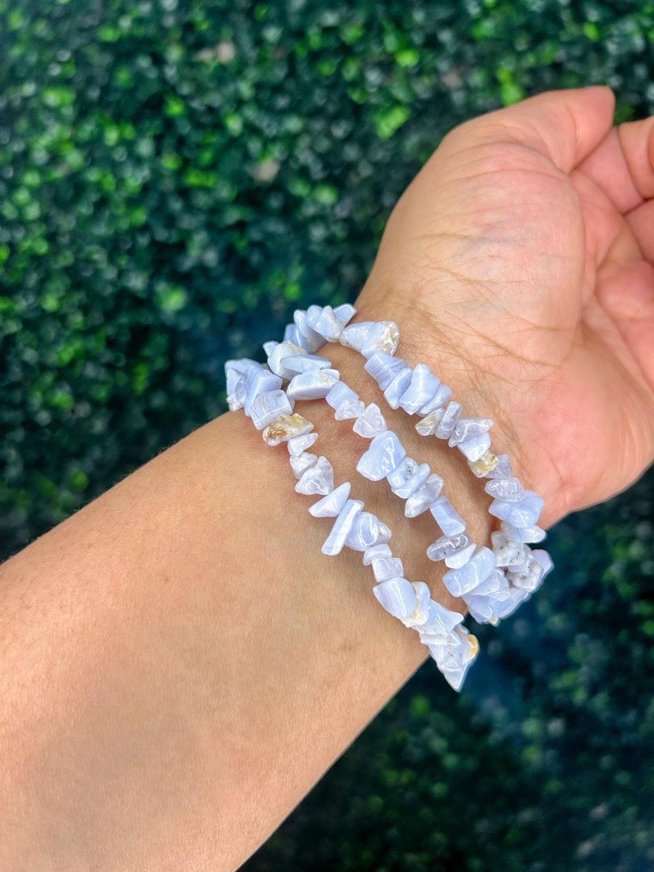 Chalcedony Chip Bracelet | Calm + Communication