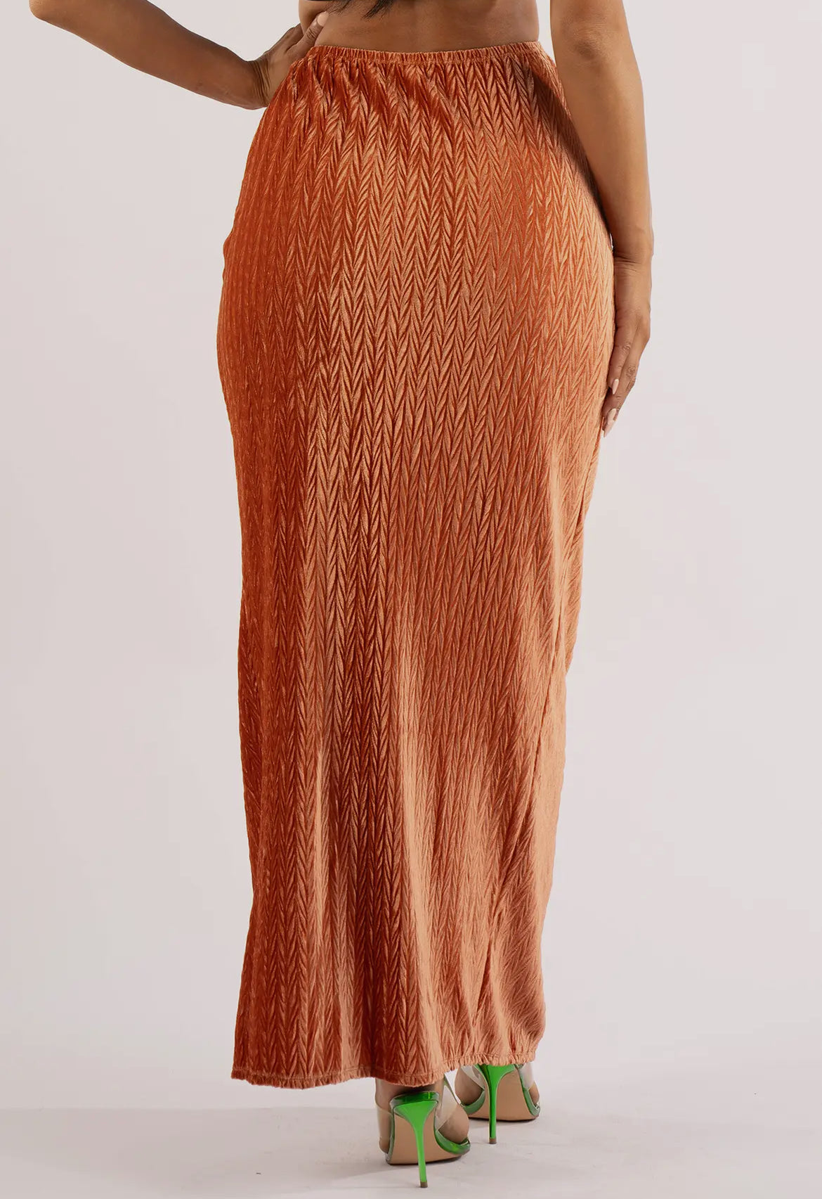 Maxi Slit Skirt|Rust
