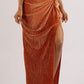 Maxi Slit Skirt|Rust