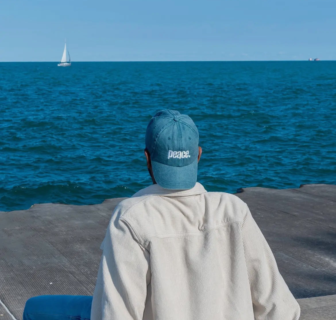 Statement Peace Cap | Washed Teal