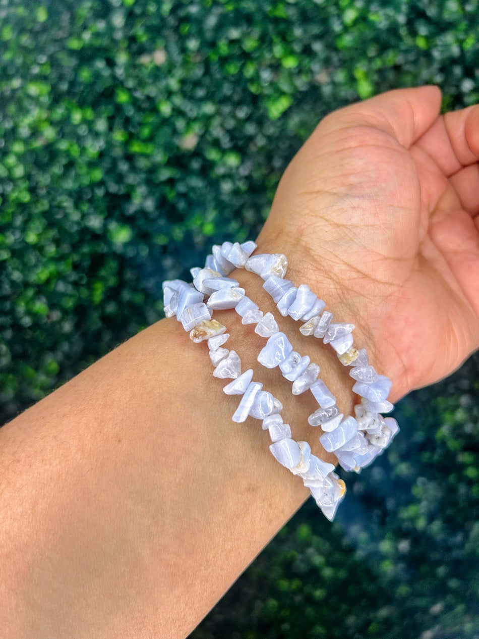 Chalcedony Chip Bracelet | Calm + Communication