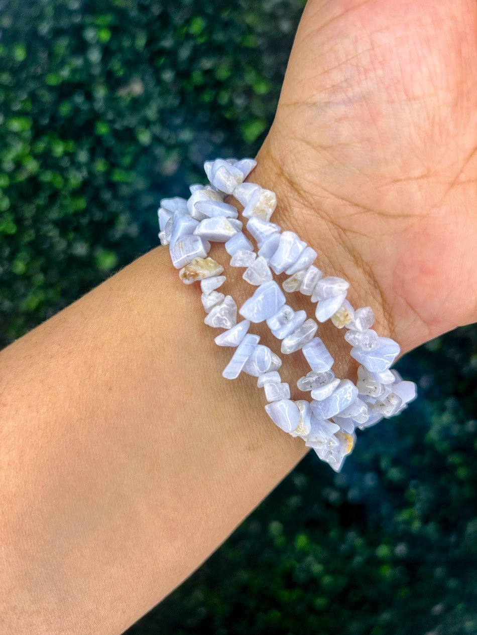 Chalcedony Chip Bracelet | Calm + Communication