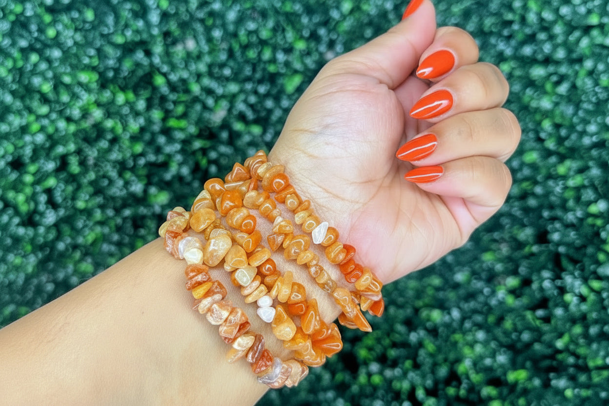 Orange Aventurine Chip Bracelet | Confidence + Creativity