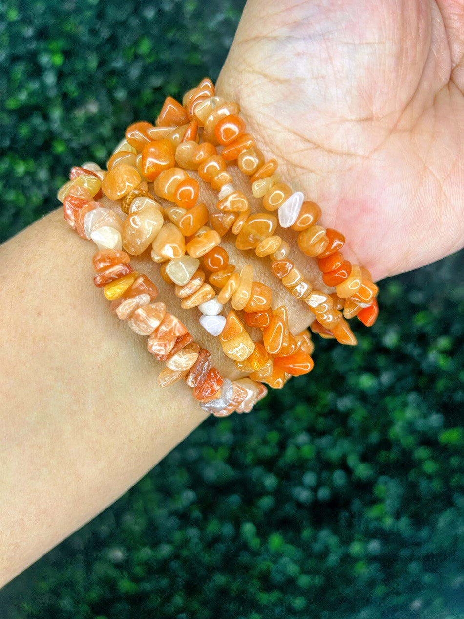 Orange Aventurine Chip Bracelet | Confidence + Creativity