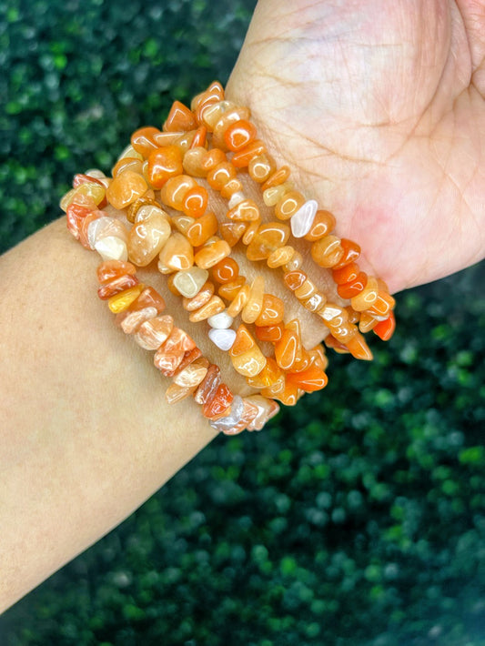 Orange Aventurine Chip Bracelet | Confidence + Creativity