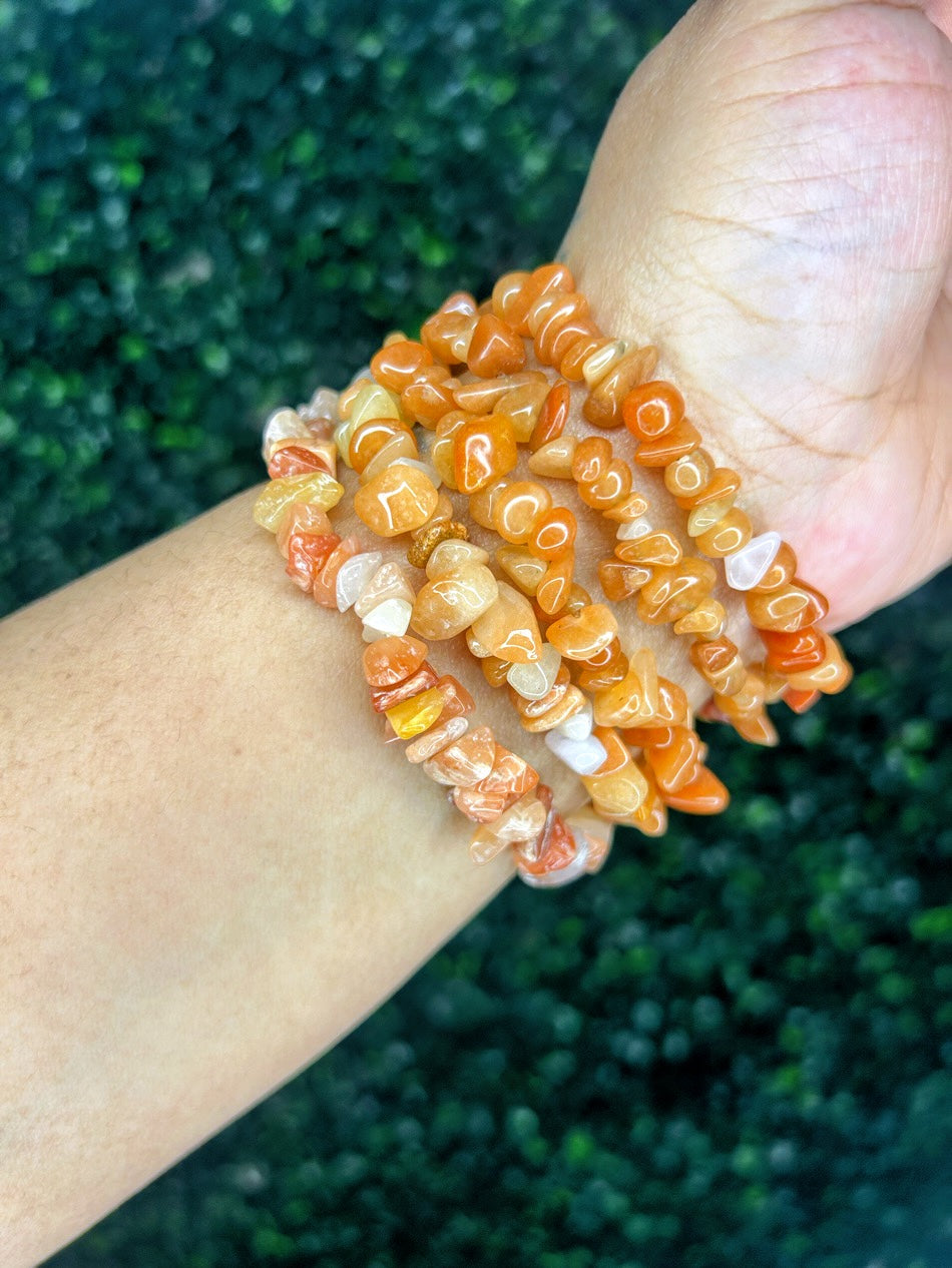 Orange Aventurine Chip Bracelet | Confidence + Creativity