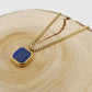 Lapis Lazuli Geometric Square Necklace