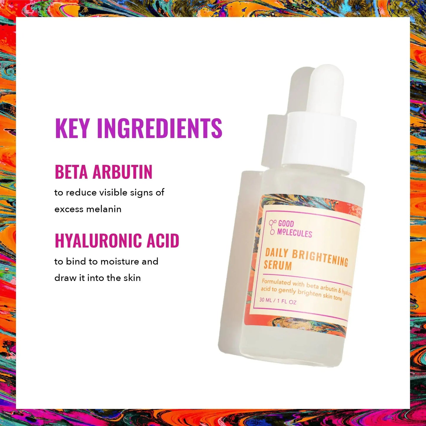 Good Molecules Daily Brightening Serum|Hydrating Facial Serum with Beta Arbutin and Hyaluronic Acid to Moisturize
