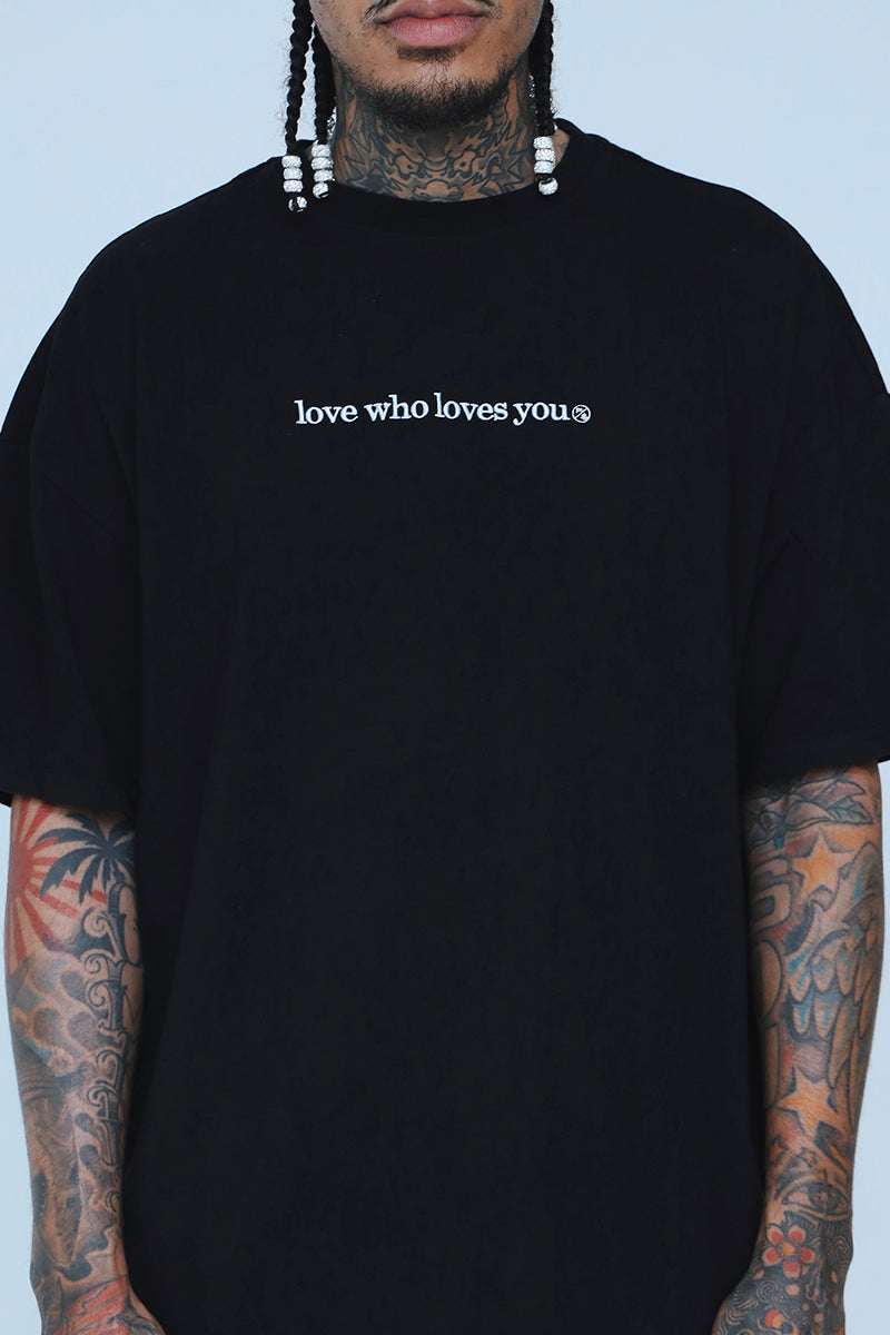 Love Who Loves You|Black Oversize Shirt