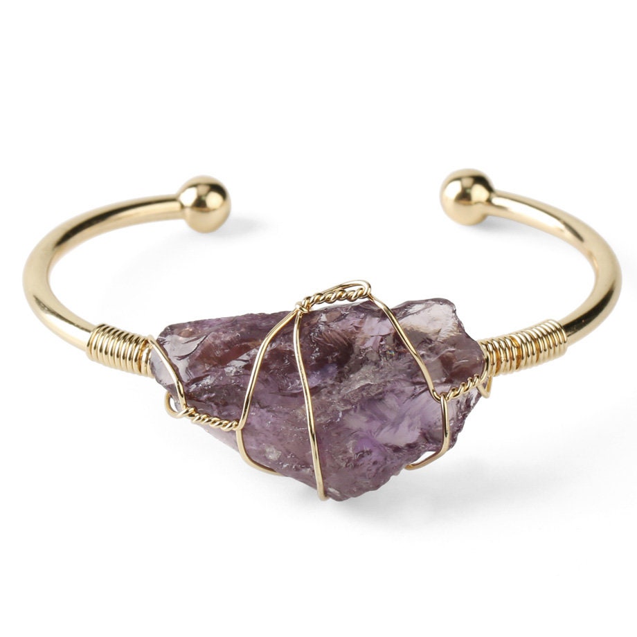 Amethyst Raw Crystal|Cuff